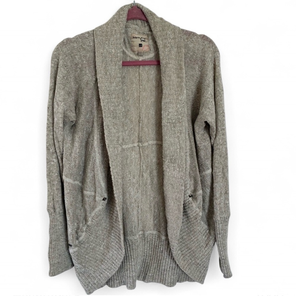 Triple Five Souls Cozy Beige Open Front Cocoon Cardigan